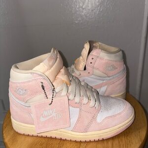 Nike Jordan Pink and White High-Top Sneakers